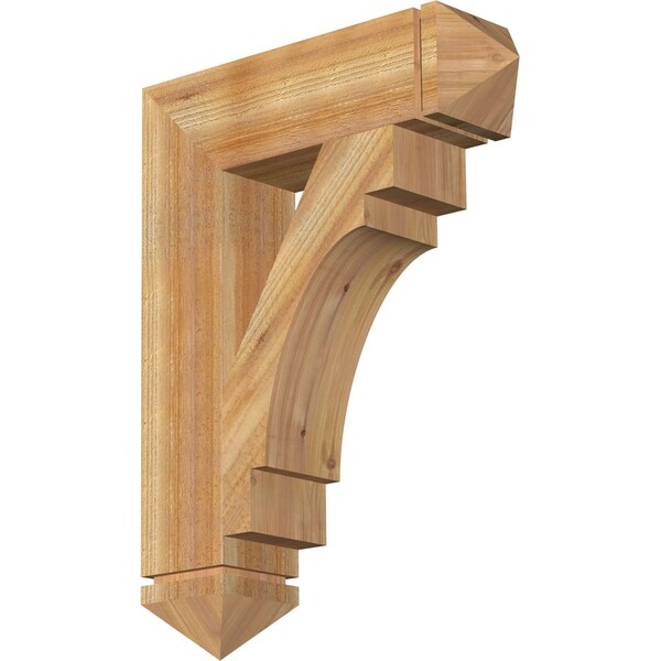 Ekena Millwork Merced Arts & Crafts Rough Sawn Bracket, Western Red Cedar, 6"W x 24"D x 32"H BKT06X24X32MRC03RWR - main